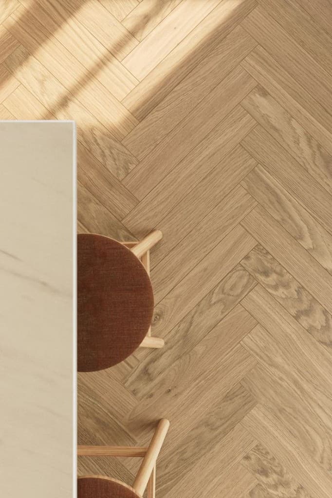 Fischgrät-Parkett Detailaufnahme